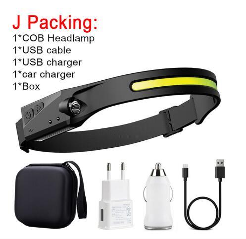 USB Rechargeable Waterproof COB LED Camping Headlamp