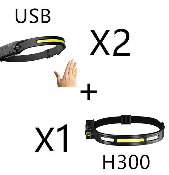 USB Rechargeable Waterproof COB LED Camping Headlamp